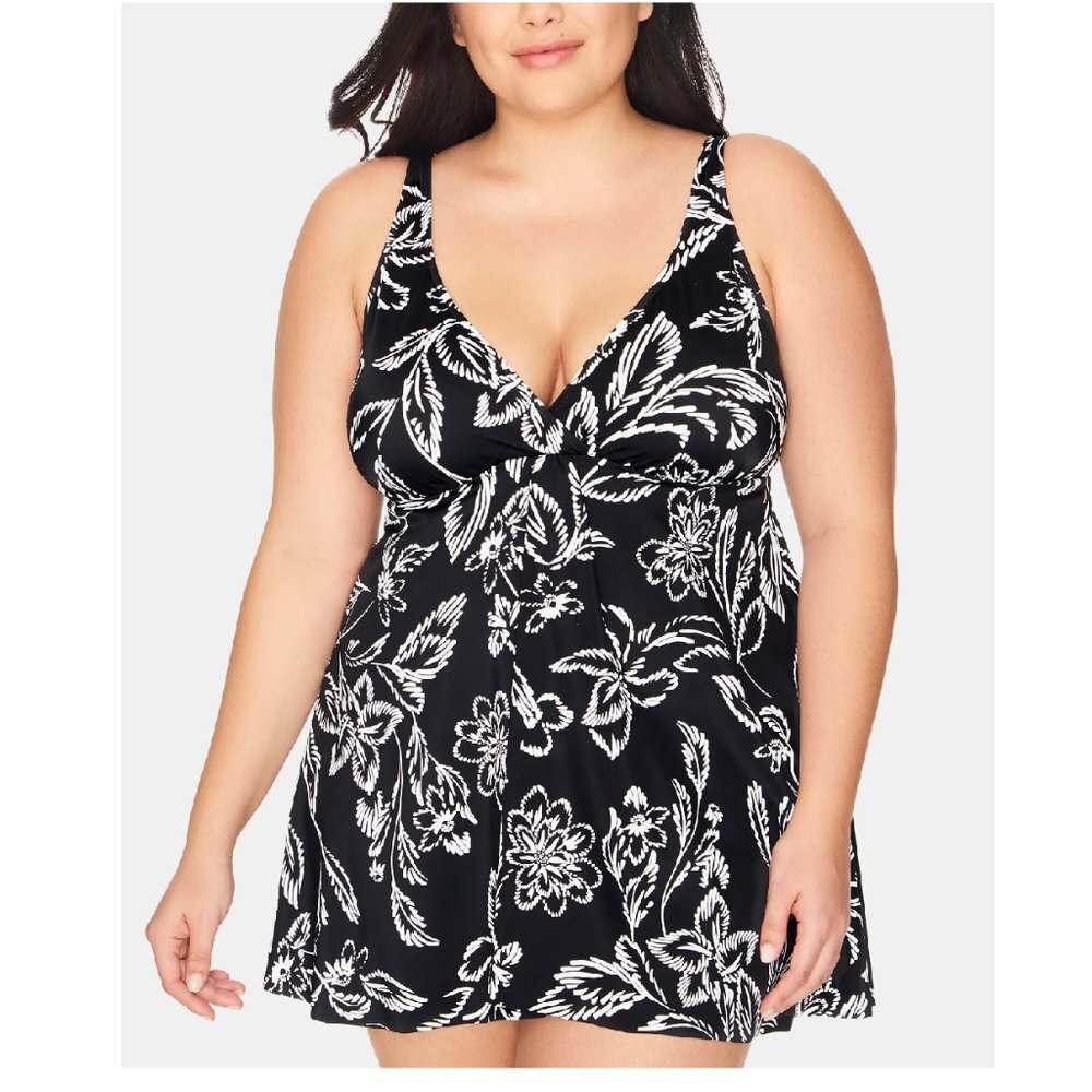 Swim Solutions Plus Size Flyaway Swimdress